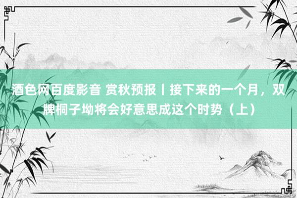 酒色网百度影音 赏秋预报丨接下来的一个月，双牌桐子坳将会好意思成这个时势（上）