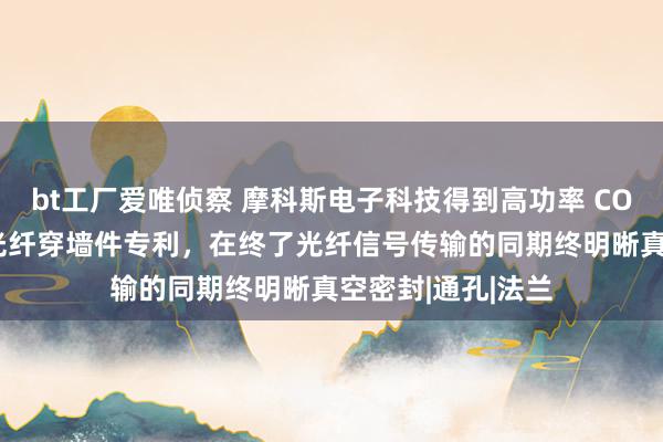 bt工厂爱唯侦察 摩科斯电子科技得到高功率 CO2 激光器具真空光纤穿墙件专利，在终了光纤信号传输的同期终明晰真空密封|通孔|法兰